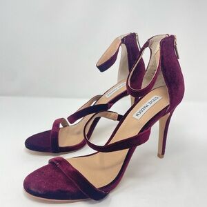 Steve Madden Deep Red Velvet Heels size 10